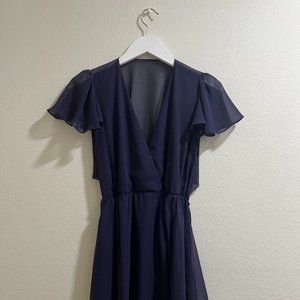 ASOS Purple V-Neck Dress with Sheer Back